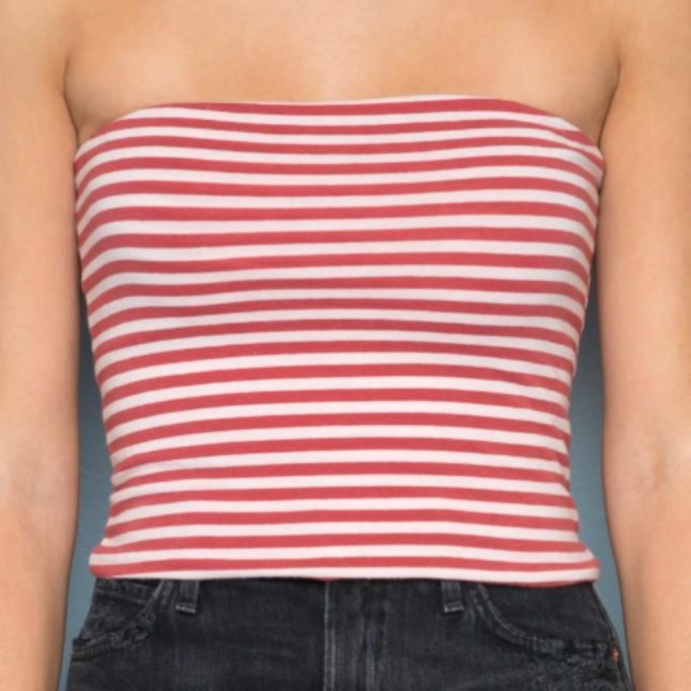 Brandy Melville Red & White tube top